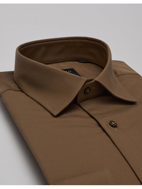 Borgio Borgio Koszula lumia Beżowy Slim Fit