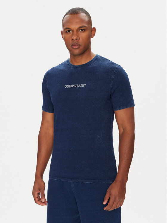 Guess Jeans Guess Jeans T-Shirt M5YI34 KCTG1 Niebieski Slim Fit
