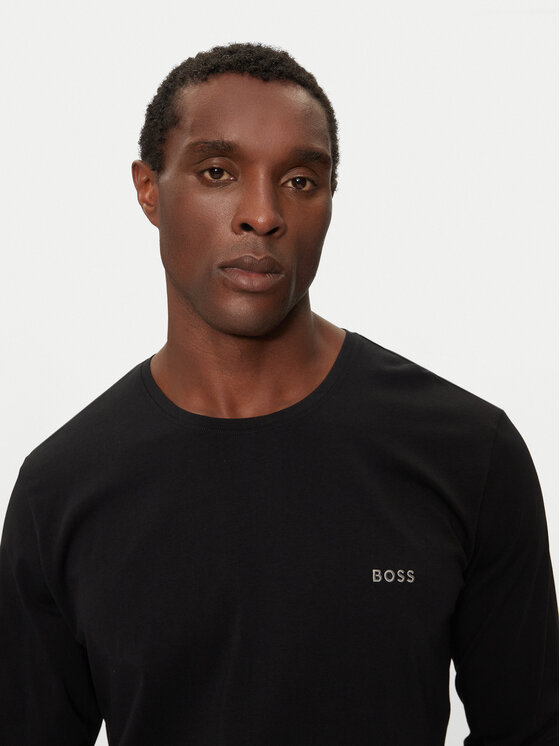 BOSS Boss Majica z dolgimi rokavi Mix&Match 50515390 Črna Regular Fit