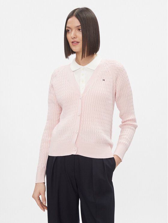 Tommy Hilfiger Kardigán WW0WW40673 Ružová Regular Fit
