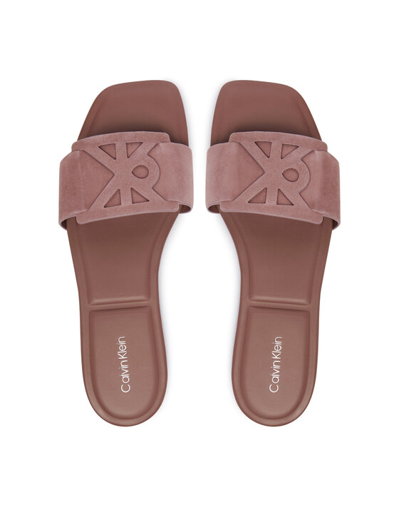 Calvin Klein Calvin Klein Παντόφλες Square Flat Sndl Embl Suede HW0HW03055 Ροζ