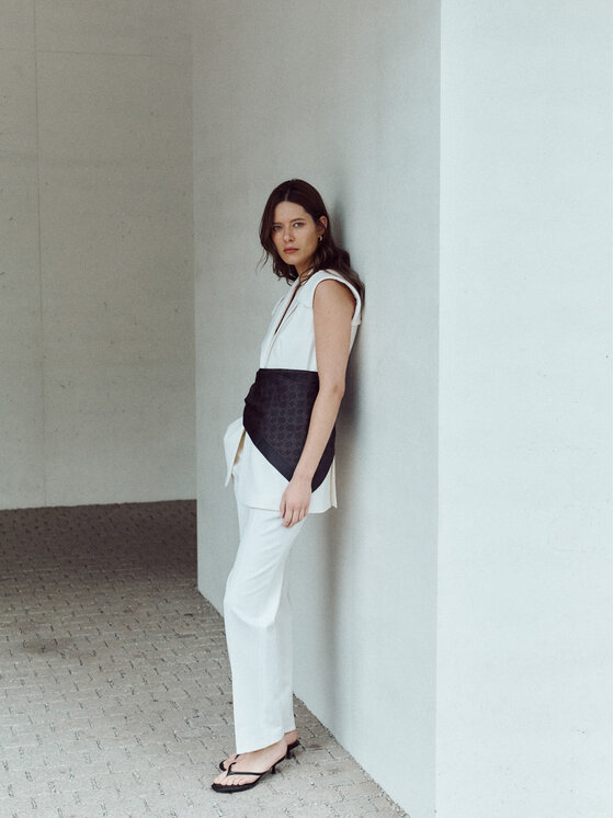 MARI PRETI MARI PRETI Gilet da completo Serene Bianco Regular Fit