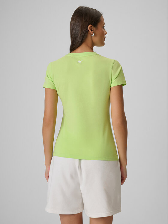 4F 4F T-Shirt BEACHWEAR Żółty jasny Slim Fit
