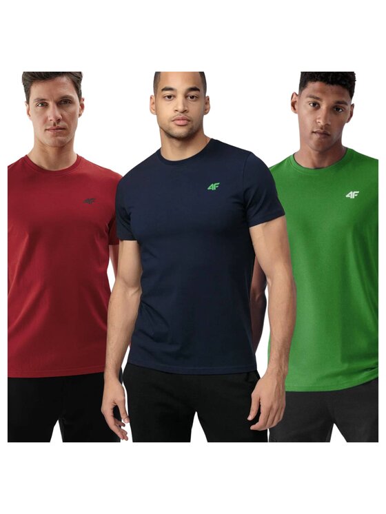 4F 4F Súprava tričiek 4FWSS25TTSHM3956-90S Farebná Regular Fit