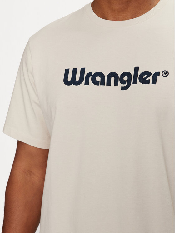 Wrangler Wrangler Majica Logo 112350523 Écru Regular Fit