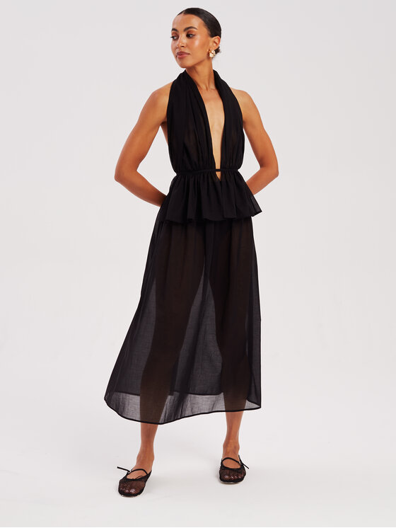 Marlu Marlu Bluzka boho Czarny Classic Fit