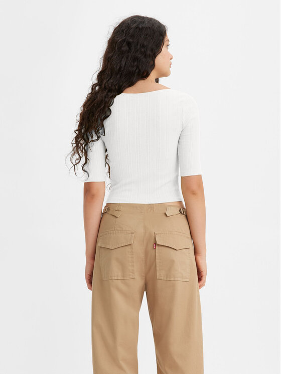 Levi's® Levi's® T-shirt Dry Goods Pointelle A47690001 Bijela Slim Fit