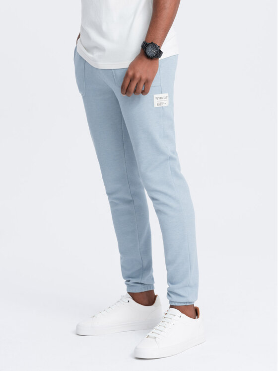Ombre Ombre Teplákové kalhoty OM-PASK-0211 Světle modrá Regular Fit
