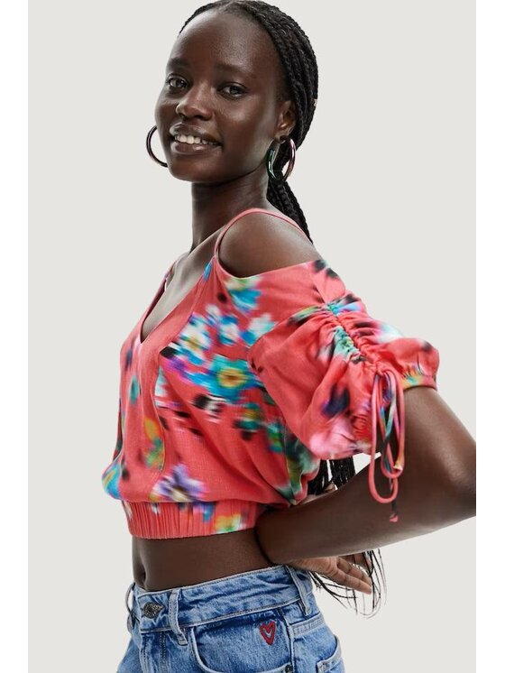 Desigual Desigual Bluzka BLUS BETTY Różowy Short Fit