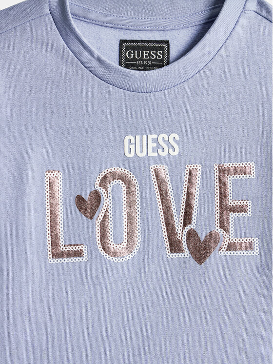 Guess Guess Majica dugih rukava K4BQ03 KAX73 Svijetloplava Regular Fit