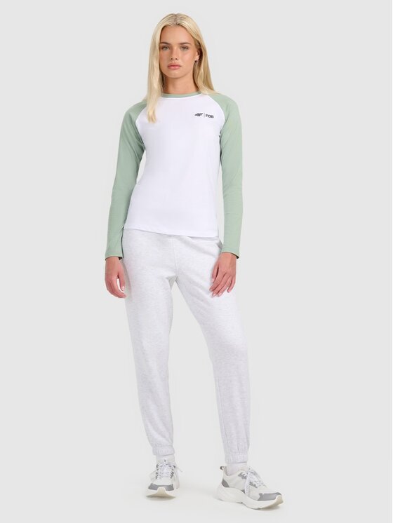 4F 4F Longsleeve 4FWAW25TLONF579-42S Zielony Regular Fit