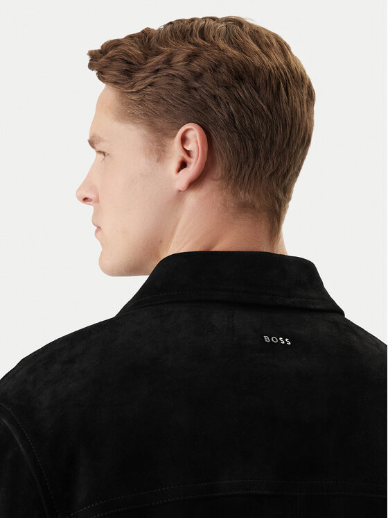 BOSS BOSS Geacă de piele Johot 50552130 Negru Regular Fit