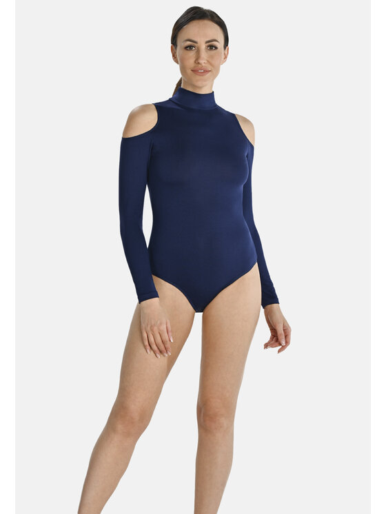 Teyli Teyli Body z wycięciami na ramionach Janett Niebieski Regular Fit