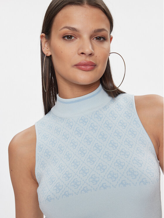 Guess Guess Блуза Lise W3YR26 Z37K0 Светлосин Slim Fit