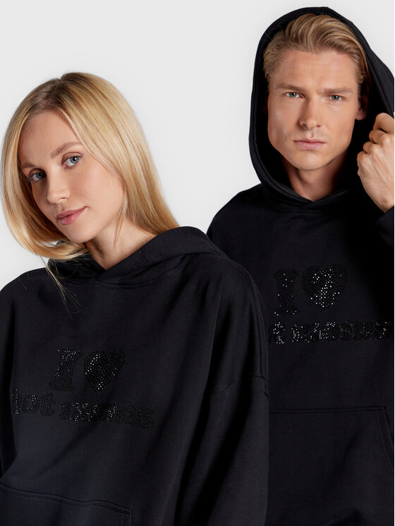 2005 2005 Mikina Unisex Hot Moms Čierna Relaxed Fit