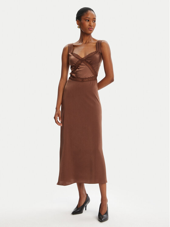 BARDOT BARDOT Cocktail obleka Emory Lace Slip 58603DB Rjava Regular Fit