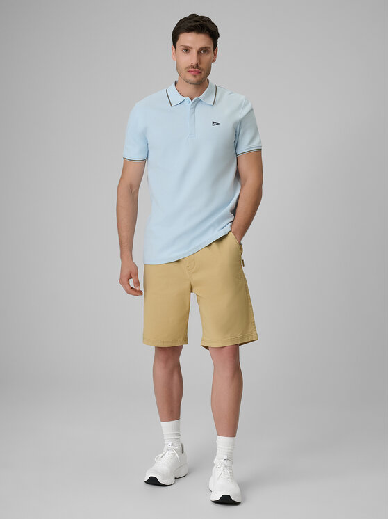 4F 4F Polo LAKESIDE ESCAPE Niebieski jasny Regular Fit