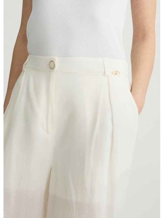Liu Jo Liu Jo Spodnie materiałowe WA5484T686210701 Biały Regular Fit