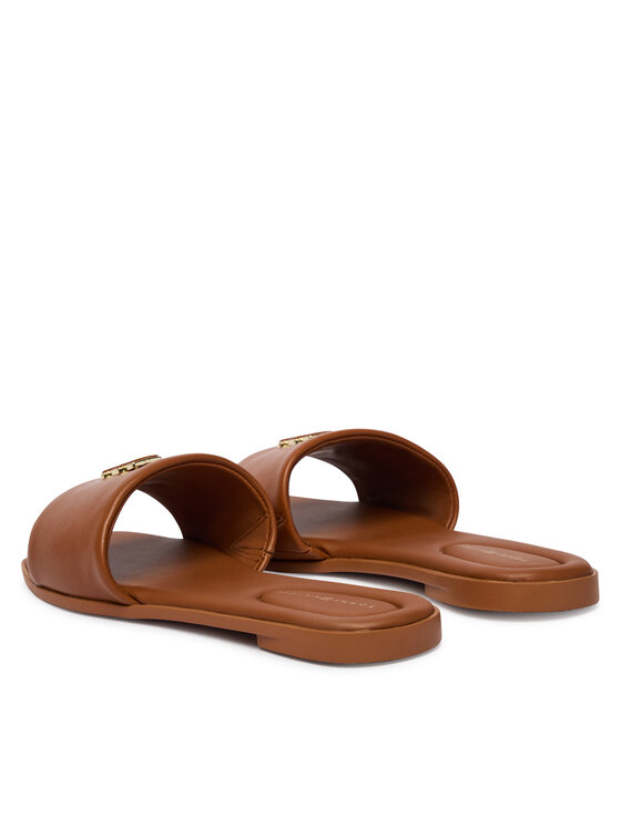Tommy Hilfiger Tommy Hilfiger Παντόφλες Th Logo Hardware Leather Mule FW0FW09292 Καφέ