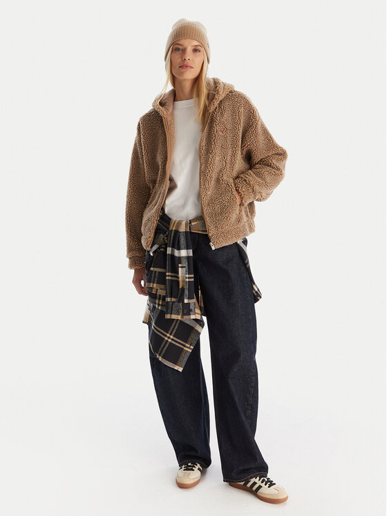 Roxy Roxy Fleecejacke City Track Braun Regular Fit