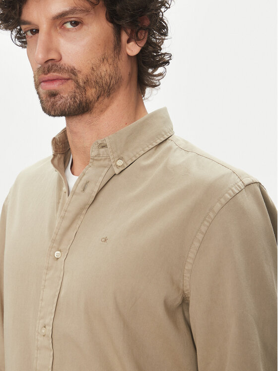 Calvin Klein Calvin Klein Marškiniai K10K114200 Smėlio Comfort Fit