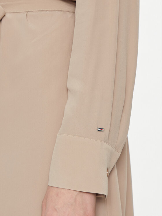 Tommy Hilfiger Tommy Hilfiger Rochie tip cămașă WW0WW40563 Bej Regular Fit