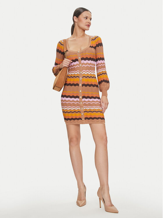 Guess Guess Kootud kleit W4YK90 Z3GC0 Oranž Regular Fit