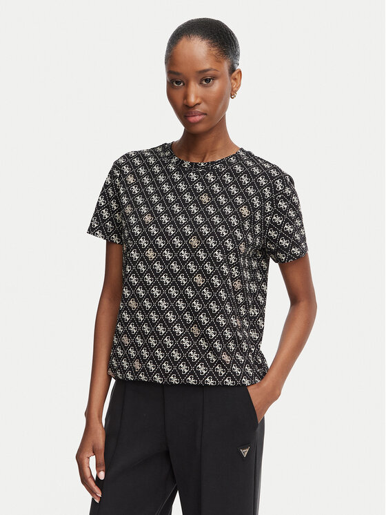 Guess Tricou V5BI14 I3Z14 Negru Regular Fit