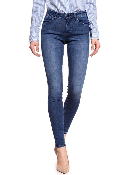 Wrangler Wrangler Jeansy SKINNY Niebieski Skinny Fit