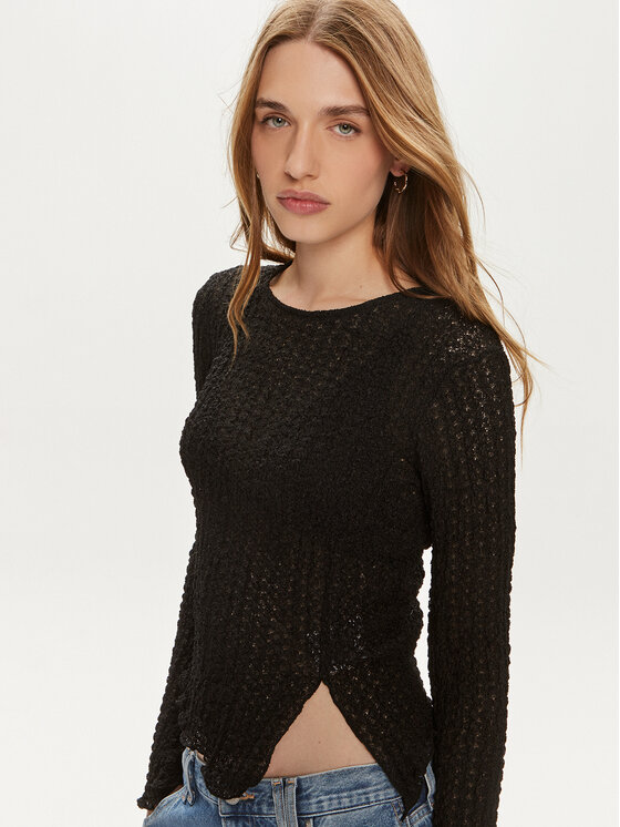 Gina Tricot Gina Tricot Блуза 21367 Черен Regular Fit