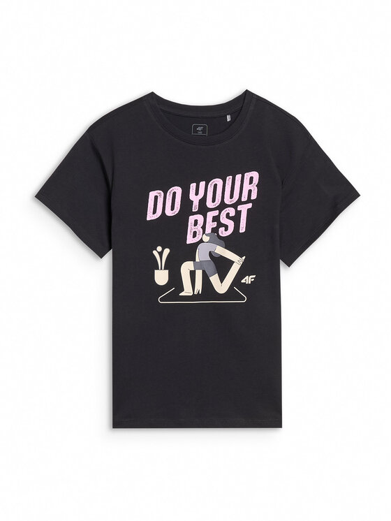 4F 4F T-Shirt HAVE SOME FUN Czarny Regular Fit