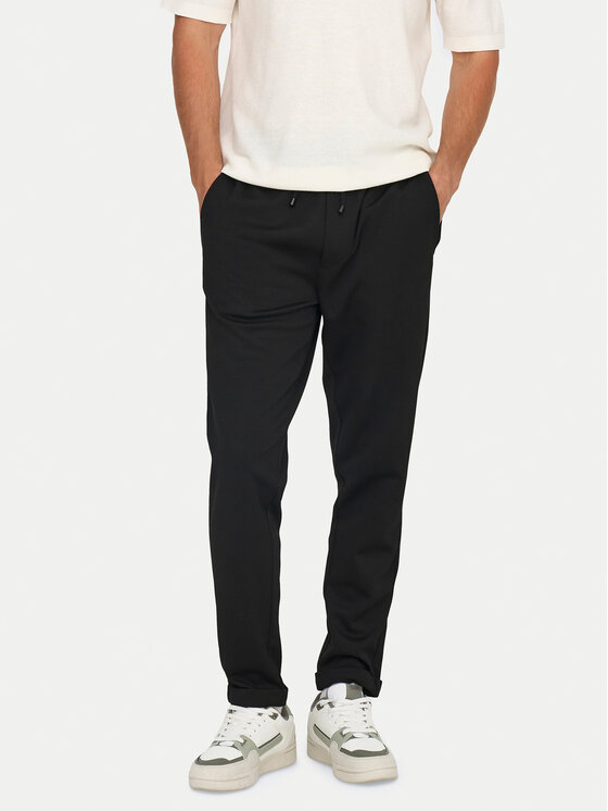Only & Sons Only & Sons Παντελόνι υφασμάτινο Linus 22029924 Μαύρο Tapered Fit