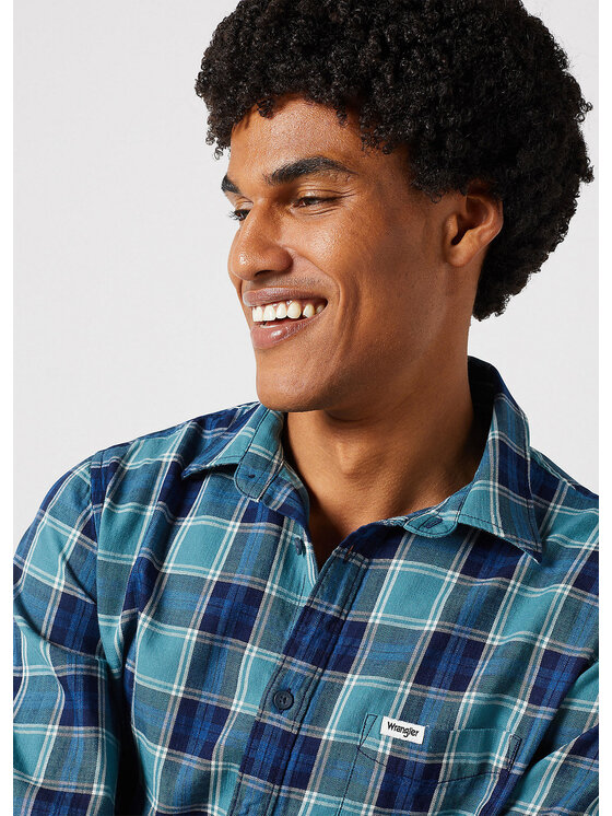 Wrangler Wrangler Camicia LONG SLEEVE ONE POCKET SHIRT Blu Regular Fit