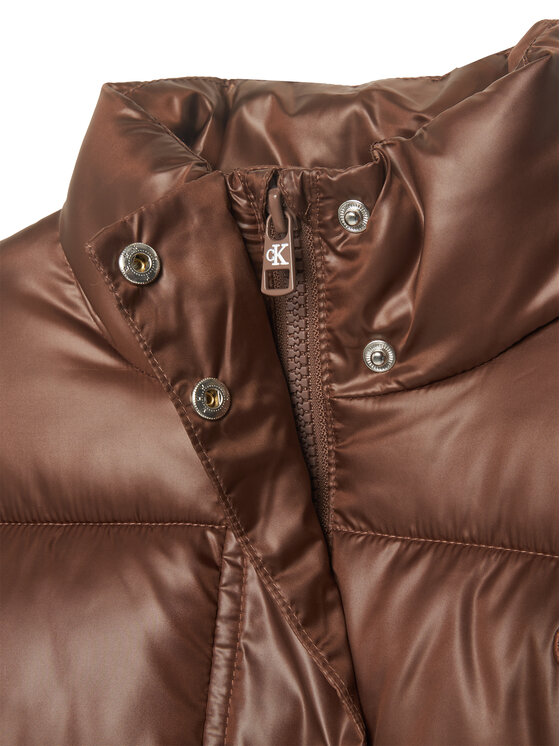 Calvin Klein Jeans Calvin Klein Jeans Μπουφάν μεταβατικό Minime Shiny Short Puffer LVCKTJM01G Καφέ Regular Fit