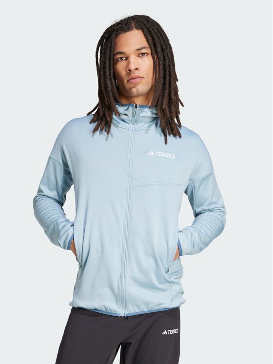 adidas adidas Bluza techniczna Terrex Xperior Climawarm Light Fleece Szary Slim Fit