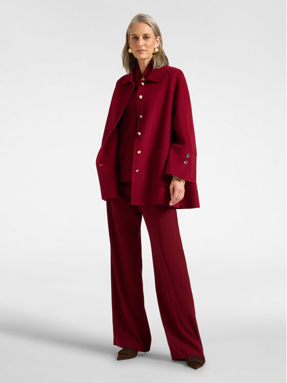 Elena Mirò Elena Mirò Płaszcz zimowy 8007Z000035N036 Bordowy Boxy Fit