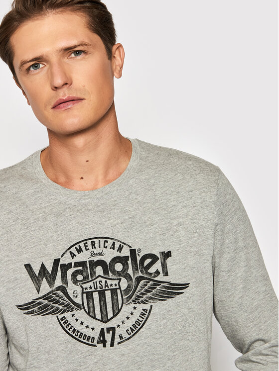 Wrangler Wrangler Longsleeve Ls Americana Tee W7J5D3X37 112141549 Grigio Regular Fit
