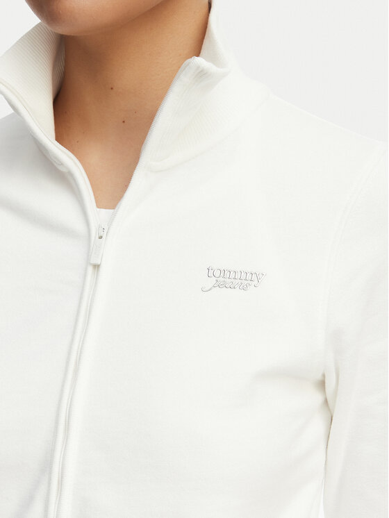 Tommy Jeans Tommy Jeans Mikina Metallic Logo DW0DW22580 Bílá Slim Fit