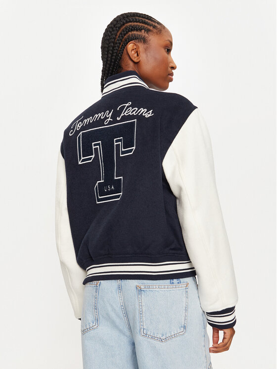 Tommy Jeans Tommy Jeans Μπόμπερ μπουφάν Letterman DW0DW18845 Σκούρο μπλε Regular Fit