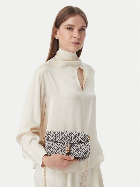 Tommy Hilfiger Torbica Th Heritage Chain Cross Jacquard AW0AW19320 Tamnoplava