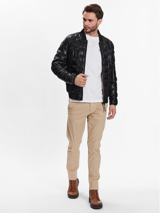 Milestone Milestone Geacă de piele 311019 60220 Negru Regular Fit