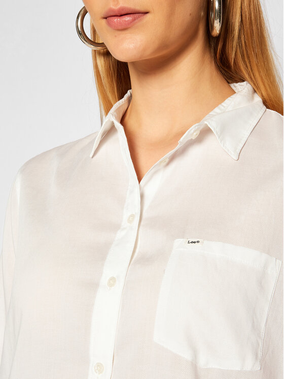 Lee Lee Srajca One Pocket L45TGFRR 112110522 Bela Relaxed Fit