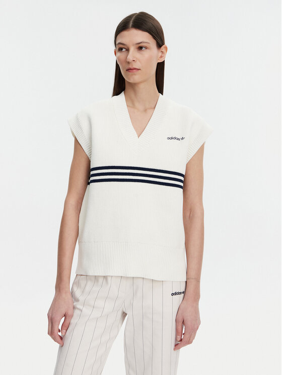 adidas adidas Pulover 3-Stripes JJ3486 Alb Loose Fit