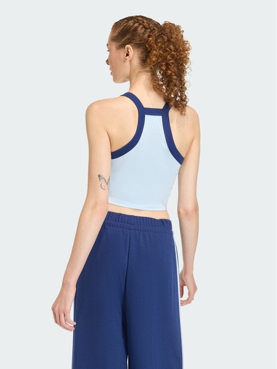 adidas adidas Top 158661 Błękitny Slim Fit