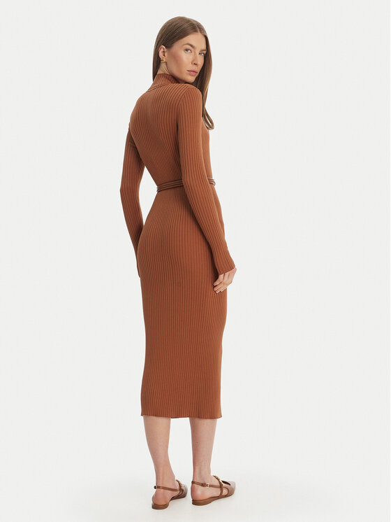 Elisabetta Franchi Elisabetta Franchi Trikotažinė suknelė AM-15S-61E2-V490 Ruda Regular Fit