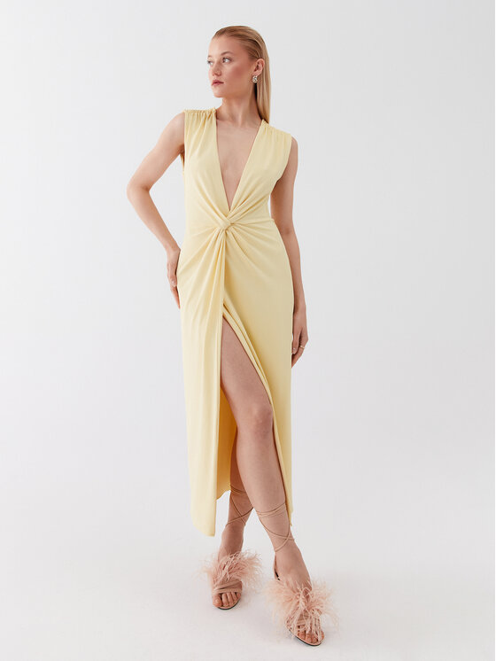 Patrizia Pepe Patrizia Pepe Коктейлна рокля 2A2519/J113-Y433 Жълт Slim Fit