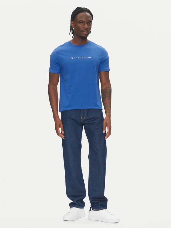 Tommy Hilfiger Tommy Hilfiger T-Shirt UM0UM03525 Niebieski Regular Fit