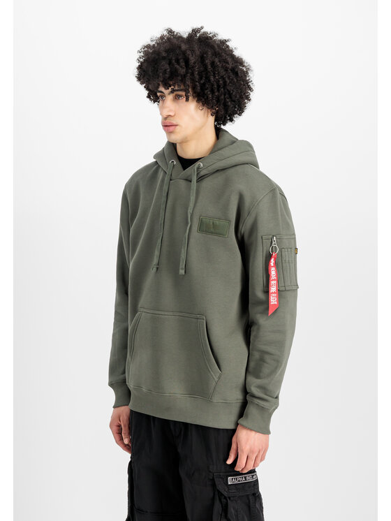 Alpha Industries Alpha Industries Bluza Back Print Hoodie Zielony Regular Fit