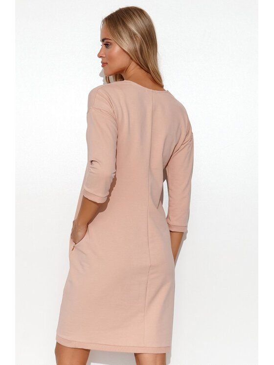Makadamia Makadamia Sukienka codzienna M779 Różowy Comfort Fit
