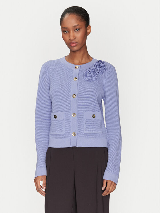 Luisa Spagnoli Cardigan Mandel 100023 Viola Regular Fit, taglia : XL